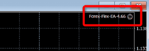 [Forex Flex EAをMT4に設定]手順⑮："ニコちゃんマーク"で稼働を確認