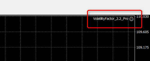 [Volatility Factor 2.0 ProをMT4に設定]手順⑫："ニコちゃんマーク"で稼働を確認
