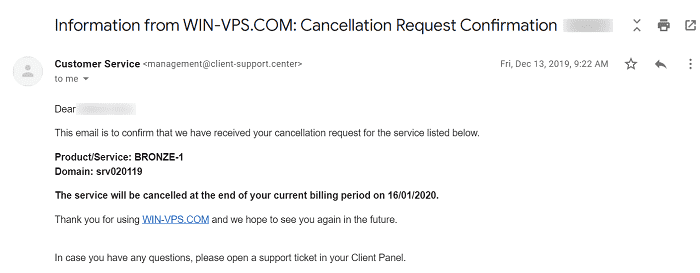 [WIN-VPS.comの使い方]手順④：自動更新のキャンセルが完了するとWIN-VPS.comよりメールが届きます
