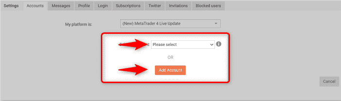 手順3：登録済みのアカウントを選択するか、「Add Account」から新規に登録する