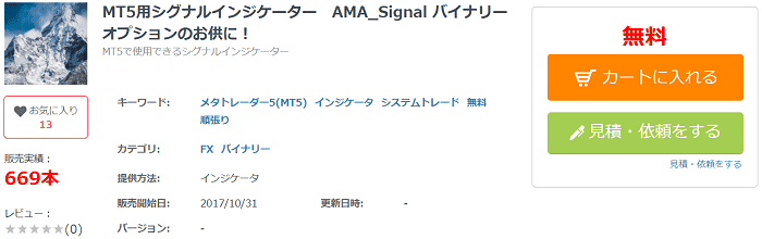 MT5用シグナルインジケーター　AMA_Signal バイナリーオプションのお供に！
