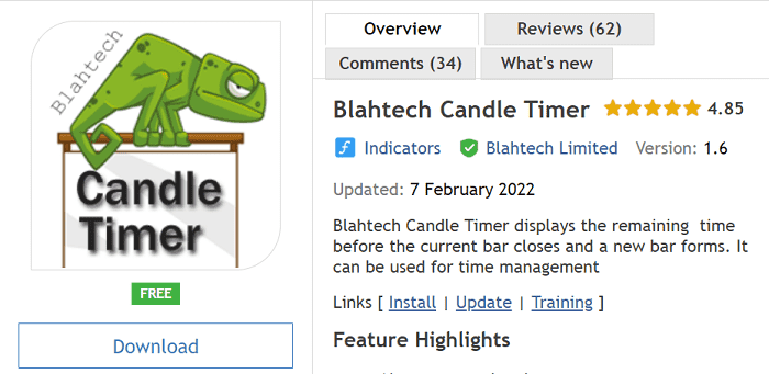 Blahtech Candle Timer - 海外発・人気MT4インジケーター - MQL5