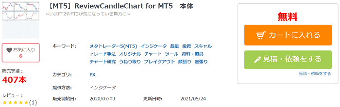 【MT5】ReviewCandleChart for MT5　本体